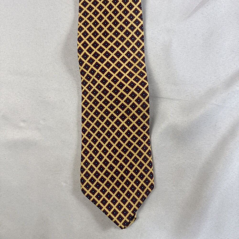 Brooks Brothers Gold Multi Color Geometric Pattern Tie